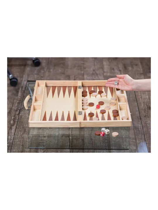 Backgammon 447 - Beech - Inlay - Online Shop - sklep-szachy.mom