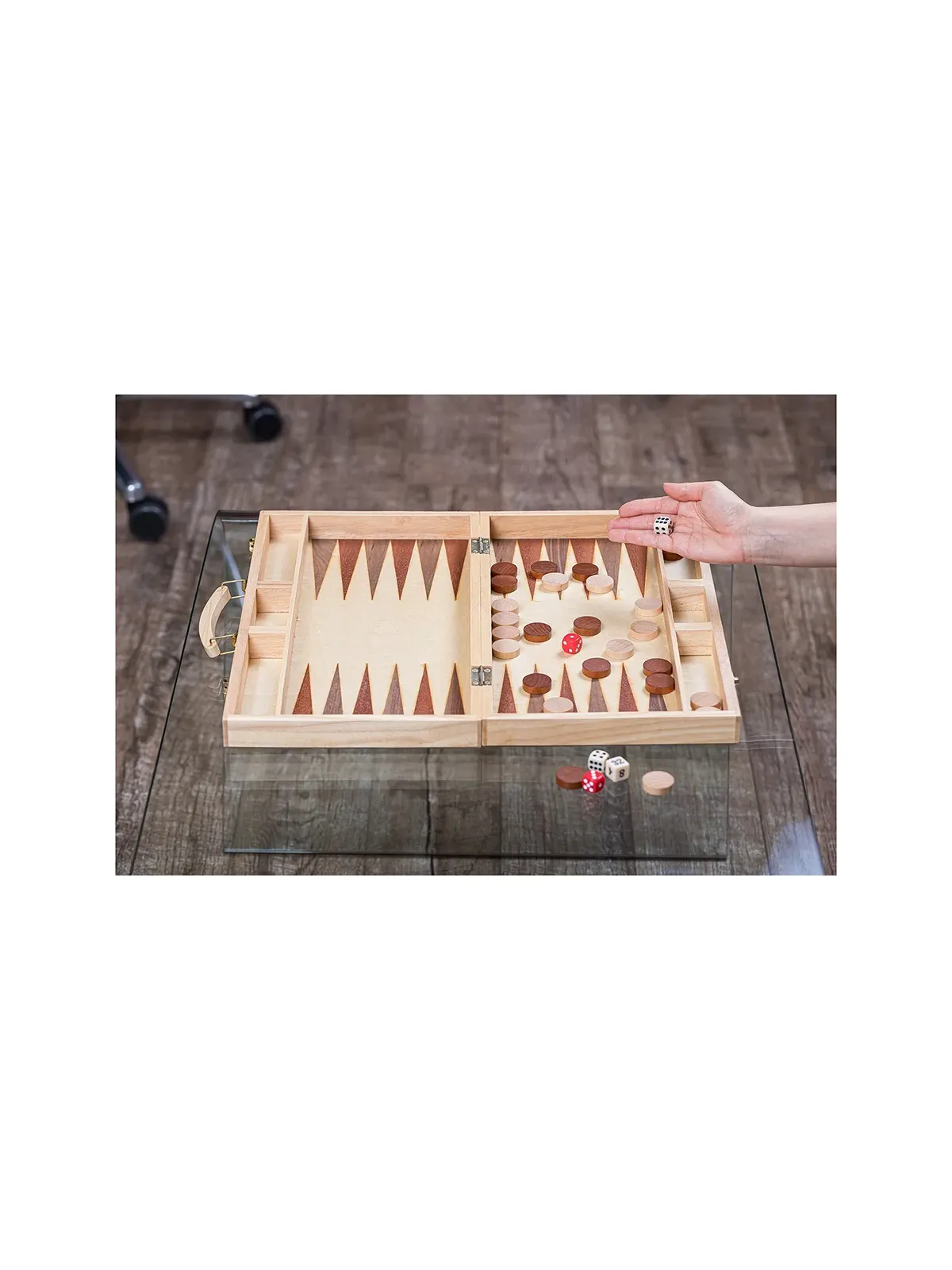 Backgammon 447 - Beech - Inlay - Online Shop - sklep-szachy.mom