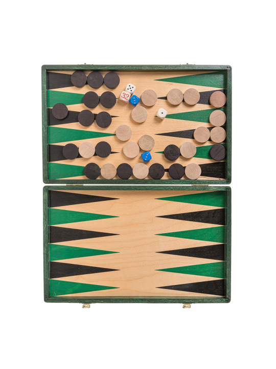 Backgammon z drewna  33 Green  - sklep-szachy.mom