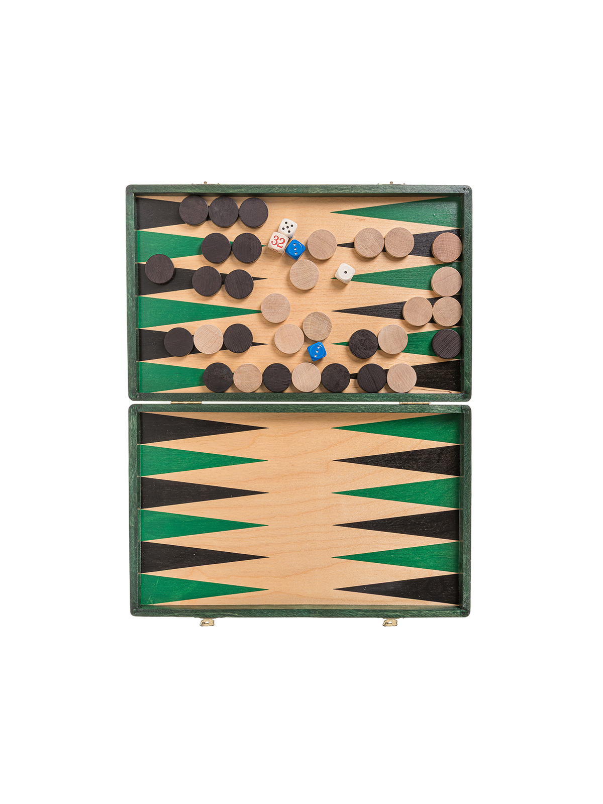 Backgammon z drewna  33 Green  - sklep-szachy.mom