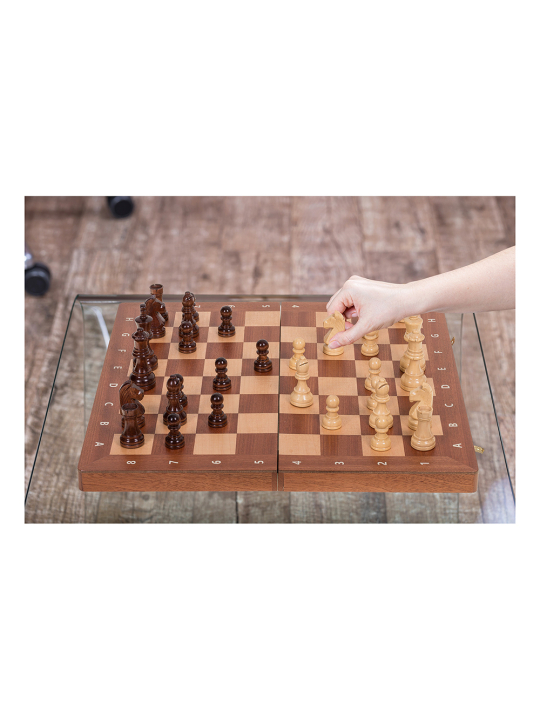 Magnetisch Schach Turnier 470 - Mahagoni - Online Schach Shop - sklep-szachy.mom
