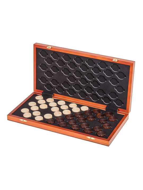 Chess Checkers Magnetic 380 - Mahogany L - sklep-szachy.mom