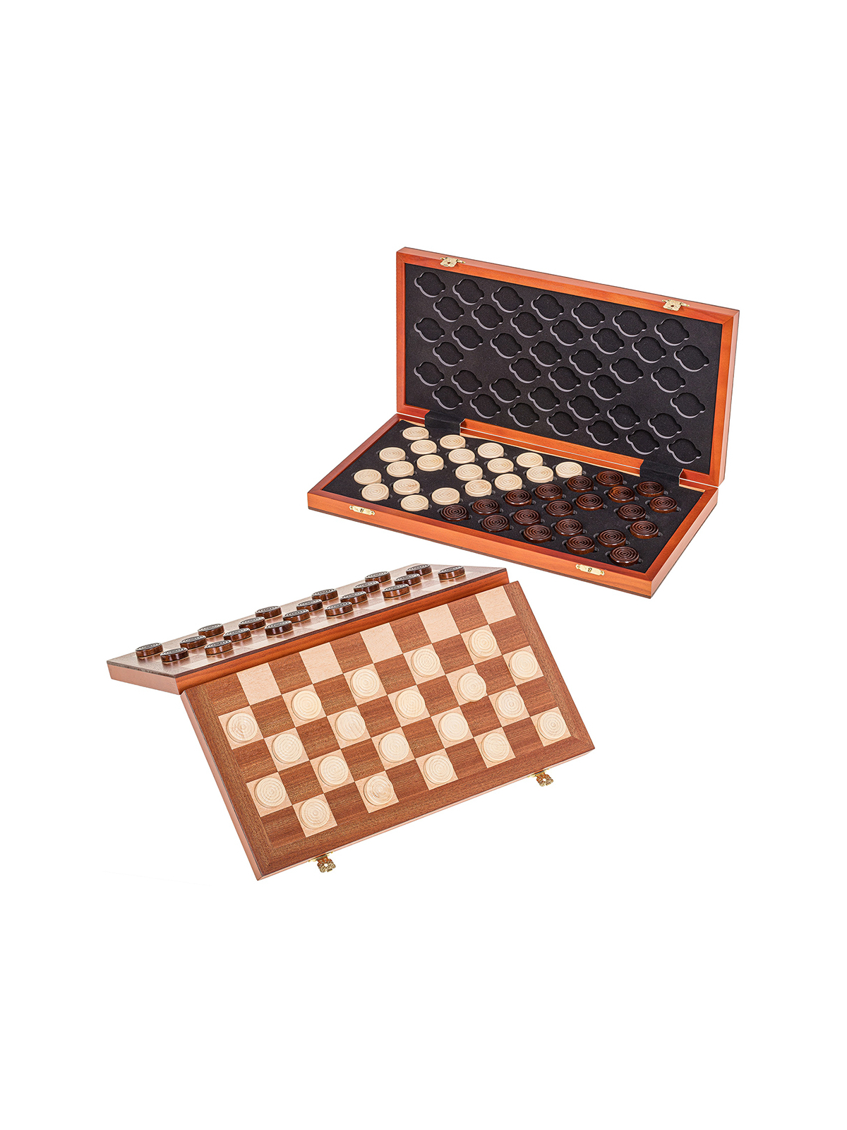 Chess Checkers Magnetic 380 - Mahogany L - sklep-szachy.mom