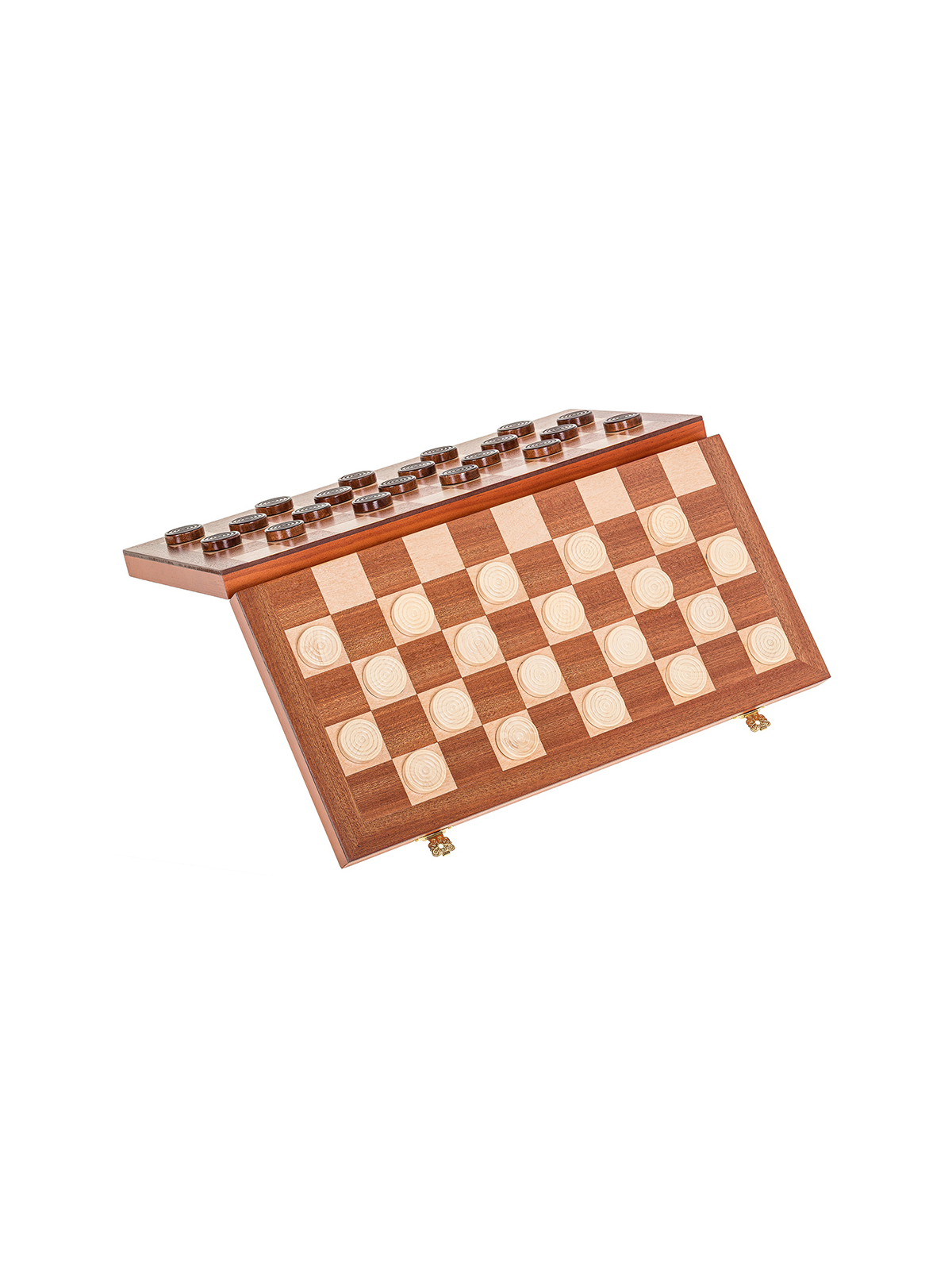 Chess Checkers Magnetic 380 - Mahogany L - sklep-szachy.mom