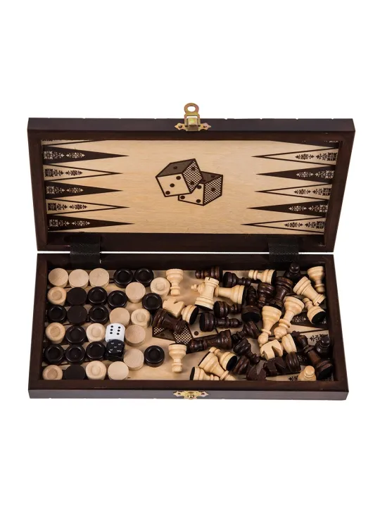 Löwe Mini - Schach + Backgammon + Dame