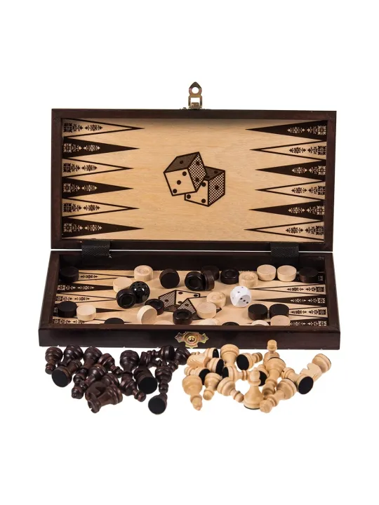 Löwe Mini - Schach + Backgammon + Dame